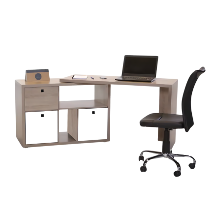 bureau enfant ELVA MDF STRATIFIE chêne et blanc