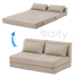 Fauteuil Lit Pliable 2 Places Avec Coussins Couleur BEIGE 