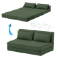Fauteuil Lit Pliable 2 Places Avec Coussins Couleur VERT 