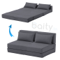 Fauteuil Lit Pliable 2 Places Avec Coussins Couleur GRIS 