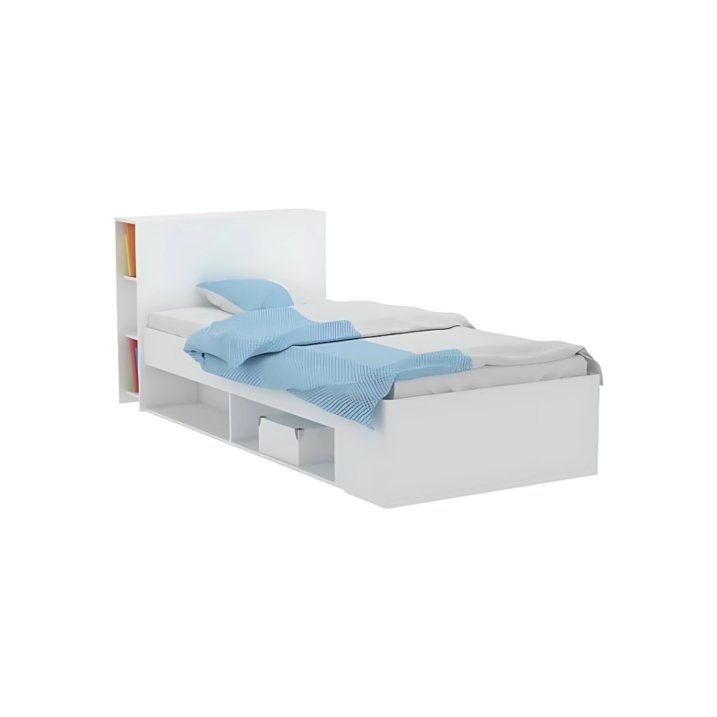 Lit avec rangement - Blanc