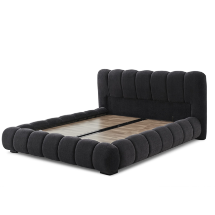 LIT CAPITONNÉ POUR ADULTE EVA -NOIR