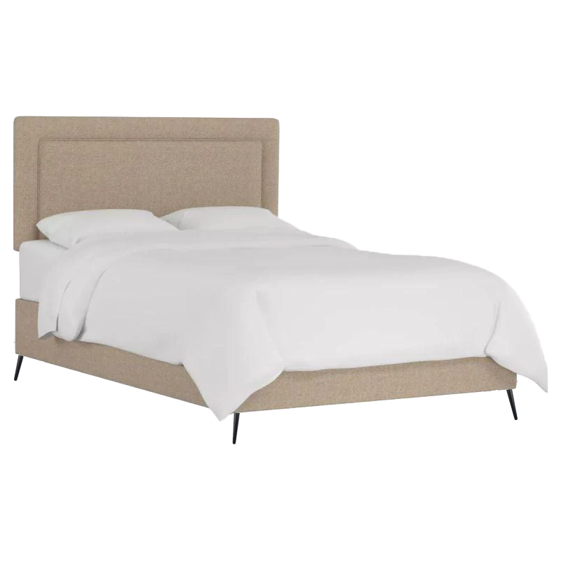 LIT CAPITONNÉ POUR ADULTE NOVELLA - BEIGE FONCE