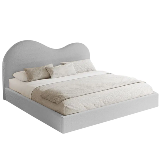 LIT CAPITONNÉ POUR ADULTE VALERIO - GRIS CLAIR