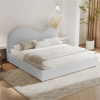 LIT CAPITONNÉ POUR ADULTE VALERIO - GRIS CLAIR