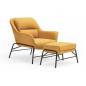 Fauteuil Telsa  Jaune  avec pouf  -  Métal  