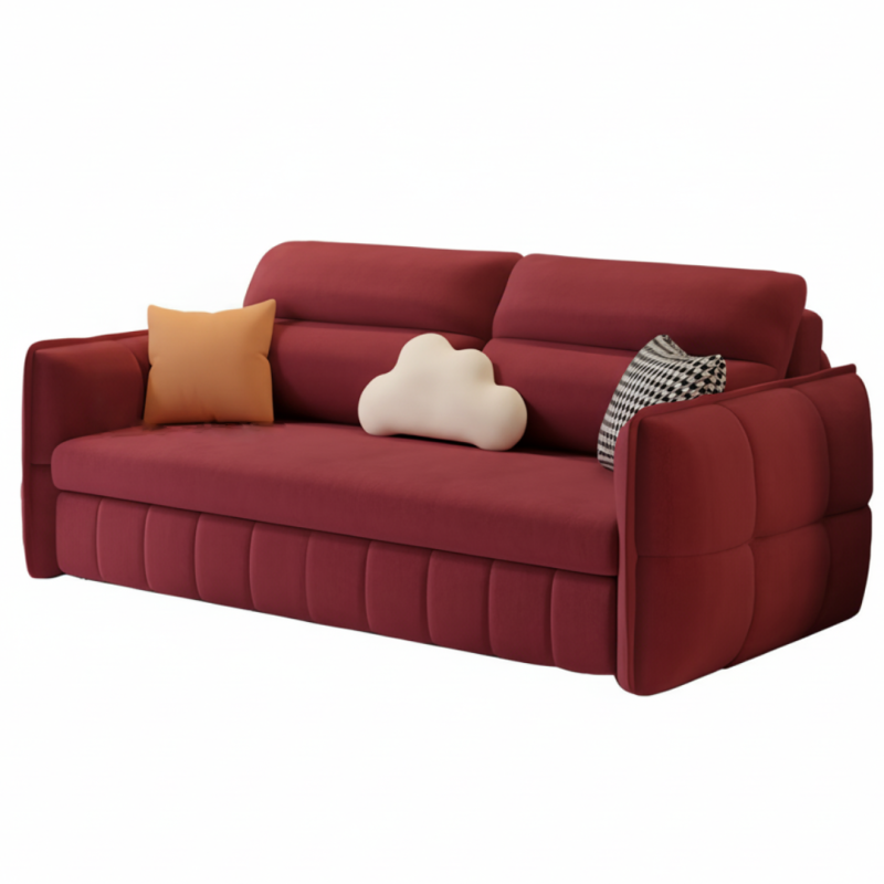 Canapé convertible 3 places prestigio ROUGE