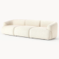 canapé modulable 3 places VERONA blanc cassé