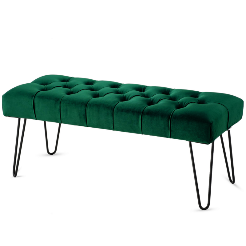 Banc En Métal Pouf Industriel Vert - L120cm * H45cm * P40cm
