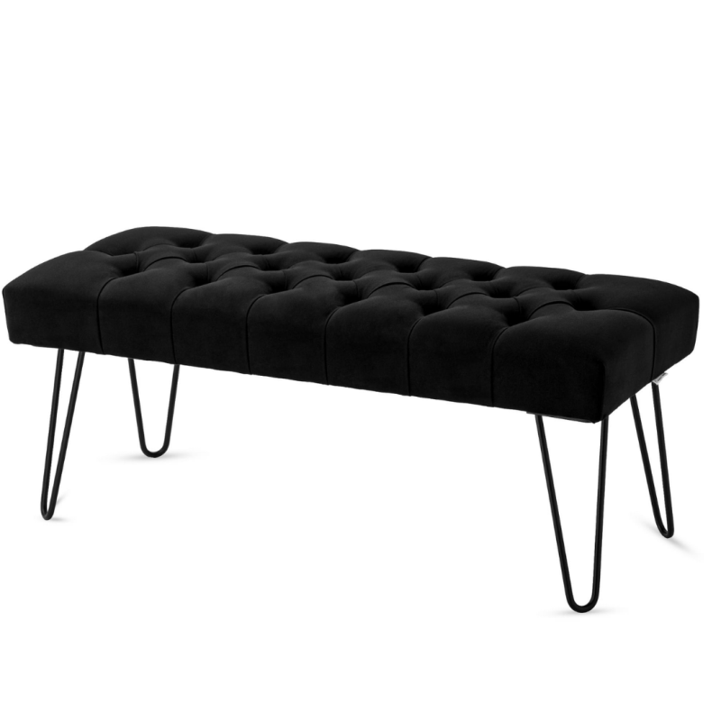 Banc En Métal Pouf Industriel  Noir - L120cm * H45cm * P40cm