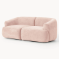 canapé modulable 2 places VELLORA rose