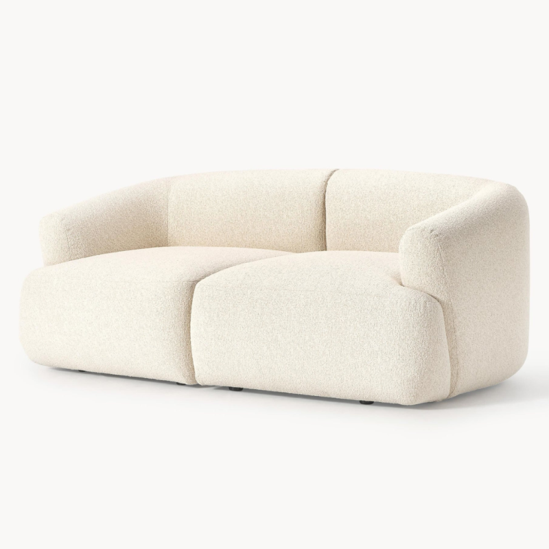 canapé modulable 2 places VELLORA blanc cassé