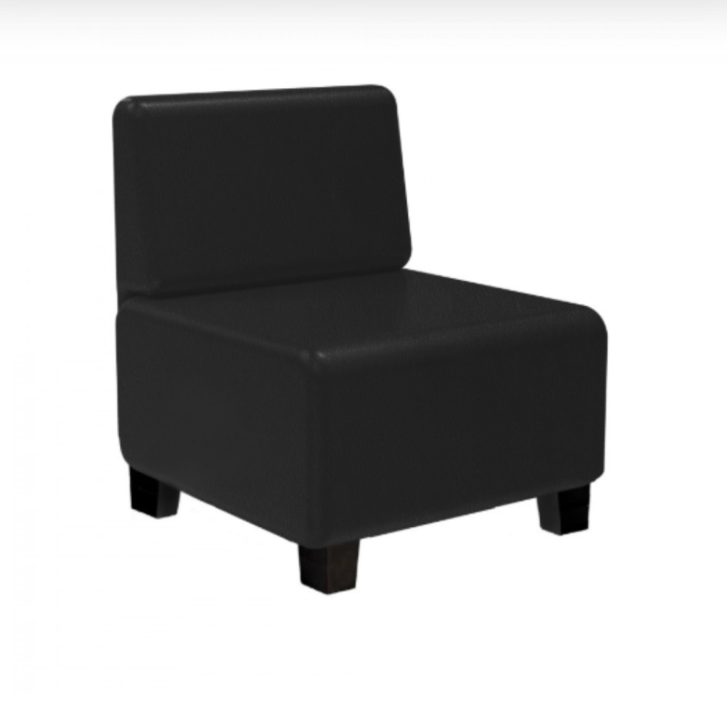 fauteuil 1 place Simili Cuir Noir - HIZIA