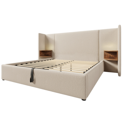 LIT CAPITONNÉ POUR ADULTE LORENZ - BEIGE 