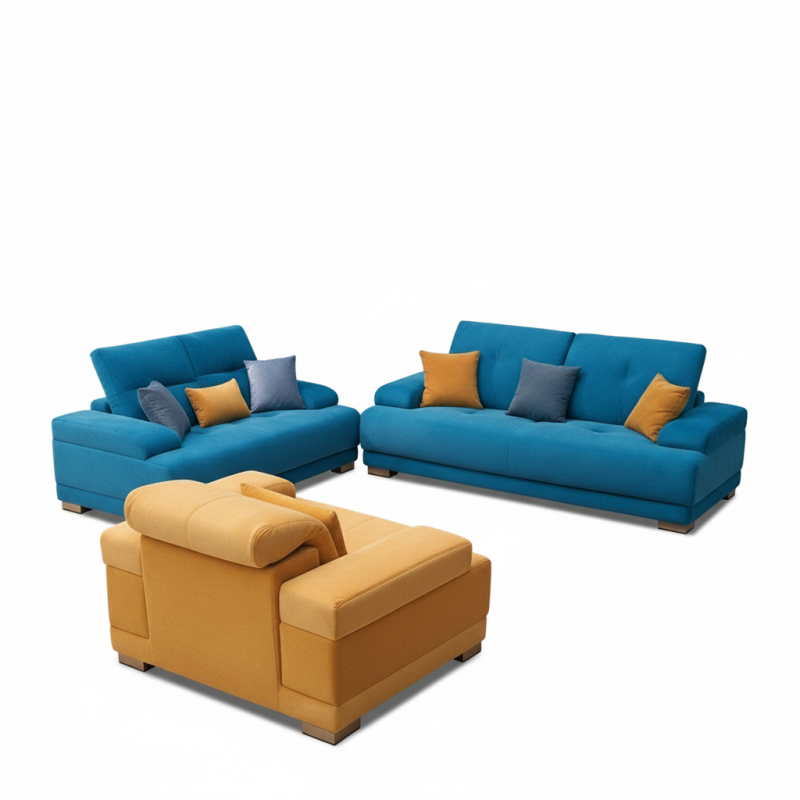 SALON GLAMOUR - - Bleu & Jaune 