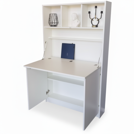 bureau pliable LEONA  blanc bois MDF stratifiés