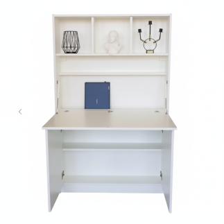 bureau pliable LEONA  blanc bois MDF stratifiés