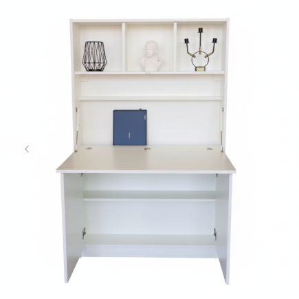 bureau pliable LEONA  blanc bois MDF stratifiés