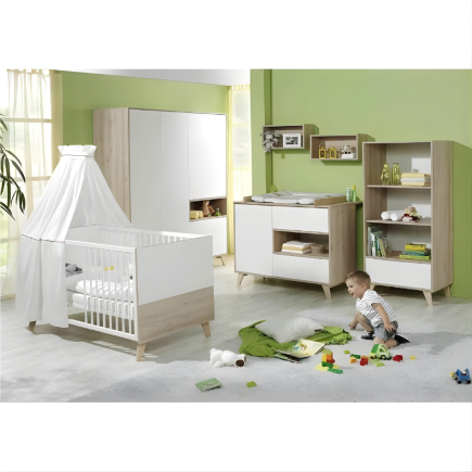 Chambre bébé le Prince - Blanc& Chêne 