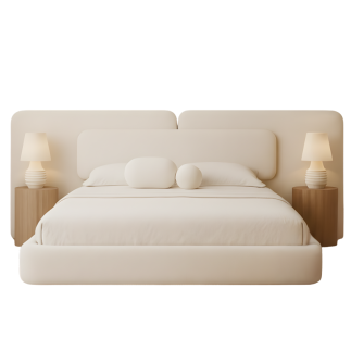 LIT CAPITONNÉ POUR ADULTE LISBONNE - BEIGE