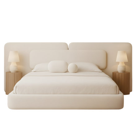 LIT CAPITONNÉ POUR ADULTE LISBONNE - BEIGE