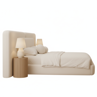 LIT CAPITONNÉ POUR ADULTE LISBONNE - BEIGE