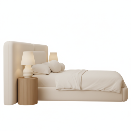 LIT CAPITONNÉ POUR ADULTE LISBONNE - BEIGE