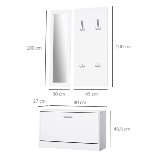 MEUBLE CHAUSSURES 2 EN 1 STELLA BLANC