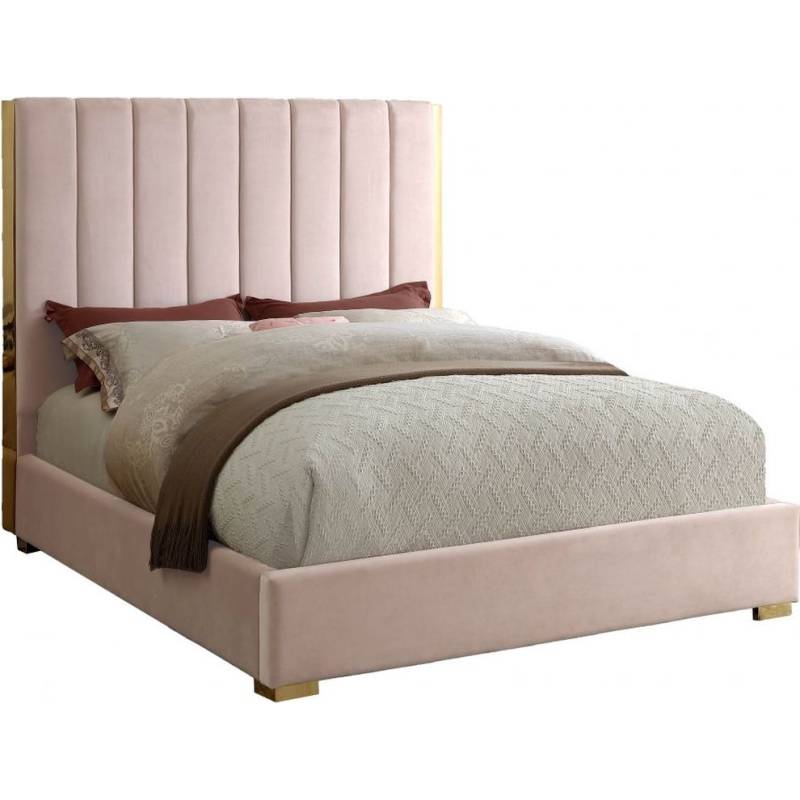 LIT CAPITONNÉ POUR enfant LISA - Rose