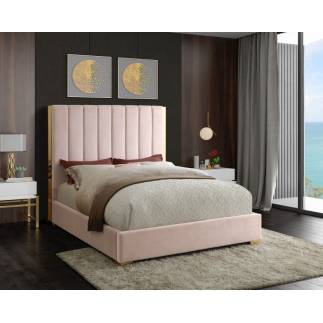 LIT CAPITONNÉ POUR enfant LISA - Rose