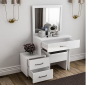 Coiffeuse Classique avec chaise - Bois MDF stratifié - Blanc
