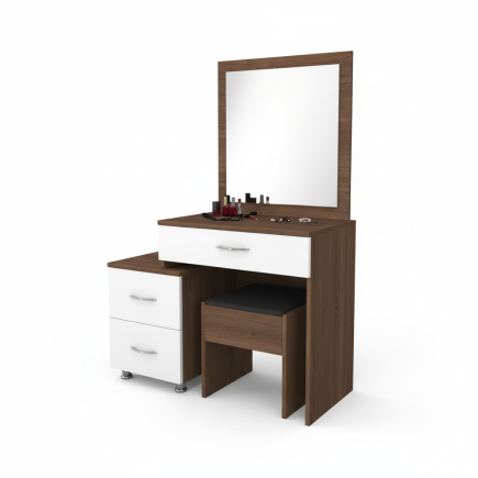 Coiffeuse Cléopâtre - Marron & Blanc