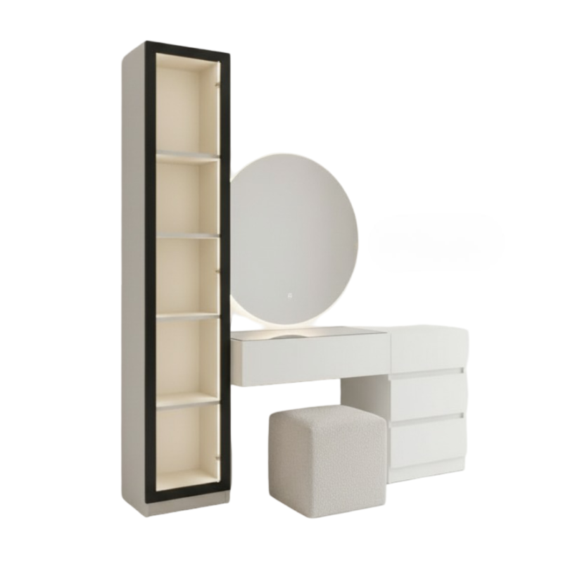 coiffeuse avec colonne blanc PERLA