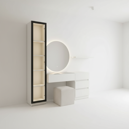 coiffeuse avec colonne blanc PERLA