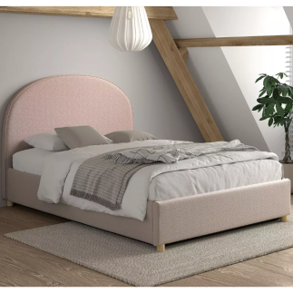 LIT CAPITONNE AVEC COFFRE LUNA ROSE