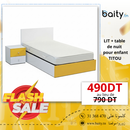 VENTE FLASH LIT + table  de nuit   pour enfant TITOU