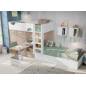 Chambre enfant avec lit superposé - chêne et blanc - 90 *190 cm Chambre enfant avec lit superposé - chêne et blanc - 90 *190 cm