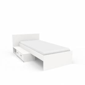 Lit blanc avec tiroir - Blanc  _ 90*190
