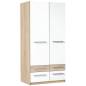 Armoire Camilia - MDF STRATIFIÉ -100*190*50 cm - Blanc & chêne Armoire Camilia - MDF STRATIFIÉ -100*190*50 cm - Blanc & chêne